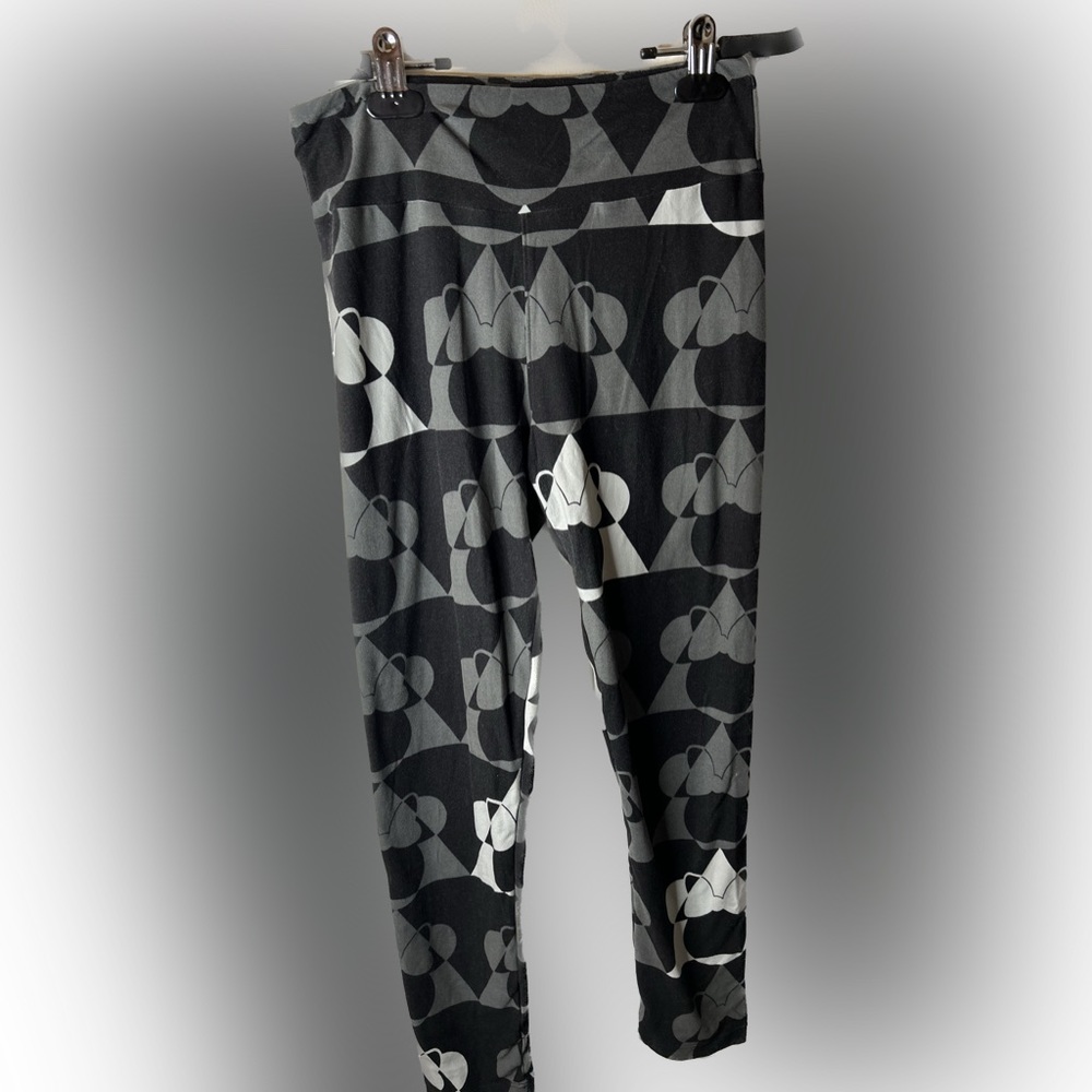 LuLaRoe one size black gray and white Minnie Mouse leggings